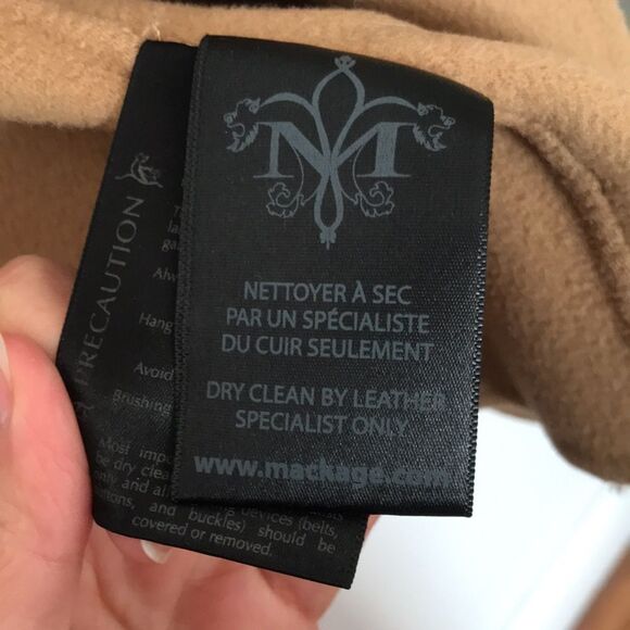 Mackage wool camel leather trim coat S - Picture 9 of 11